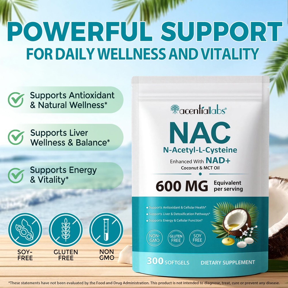 Mct Oil Coconut - Cápsulas Blandas de NAC (N-Acetil-L-Cisteína) con