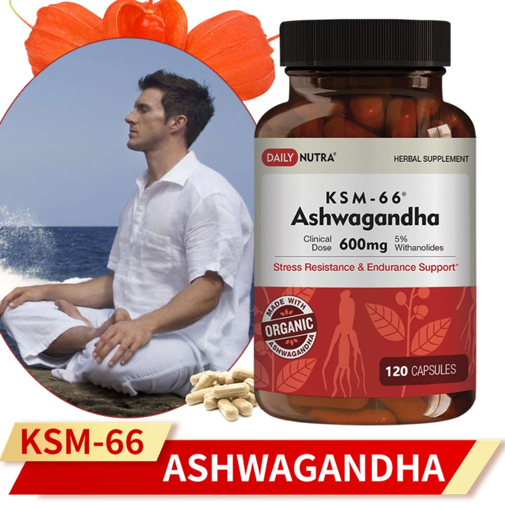 Ashwagandha Extract Root - KSM-66 Ashwagandha 600mg Extracto de Raíz