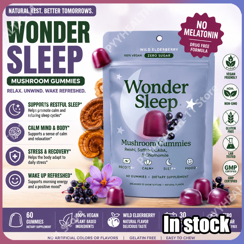 Melatonin Sleep Gummy - Gomitas WonderSleep con Suplemento de Hongos