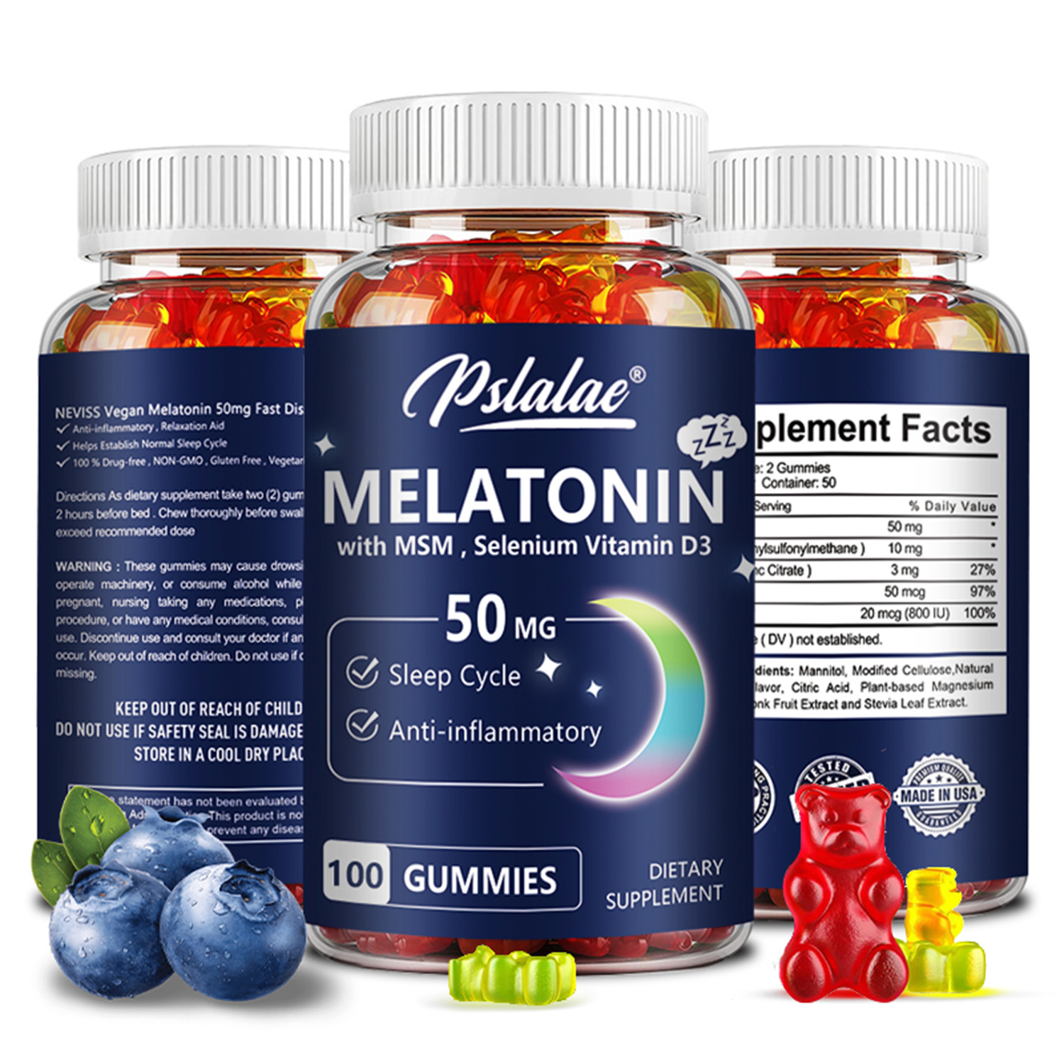 Melatonin Sleep Gummy - Gomitas de melatonina 50 mg: apoyo