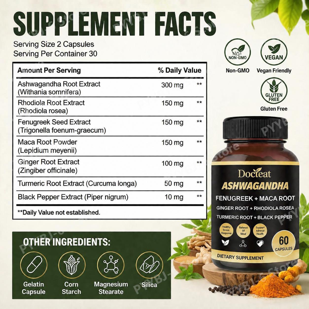 Cápsulas de Ashwagandha, Fenog - Ashwagandha Extract Root reseña y precio