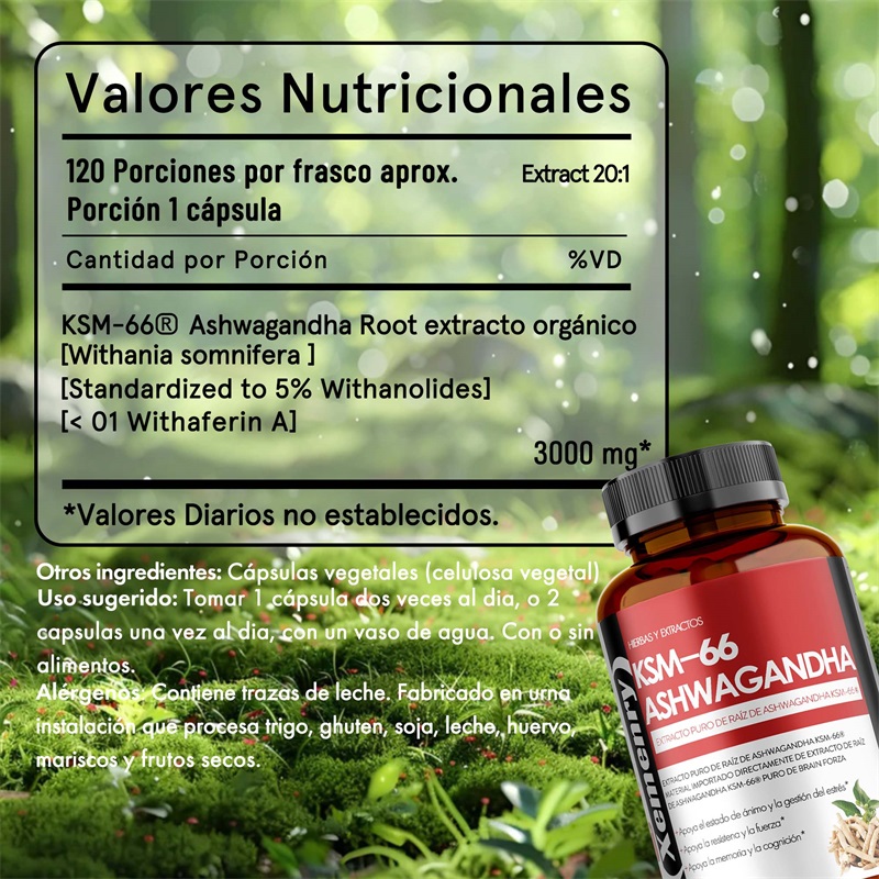 KSM 66 Cápsulas de extracto de - Ashwagandha Extract Root reseña y precio