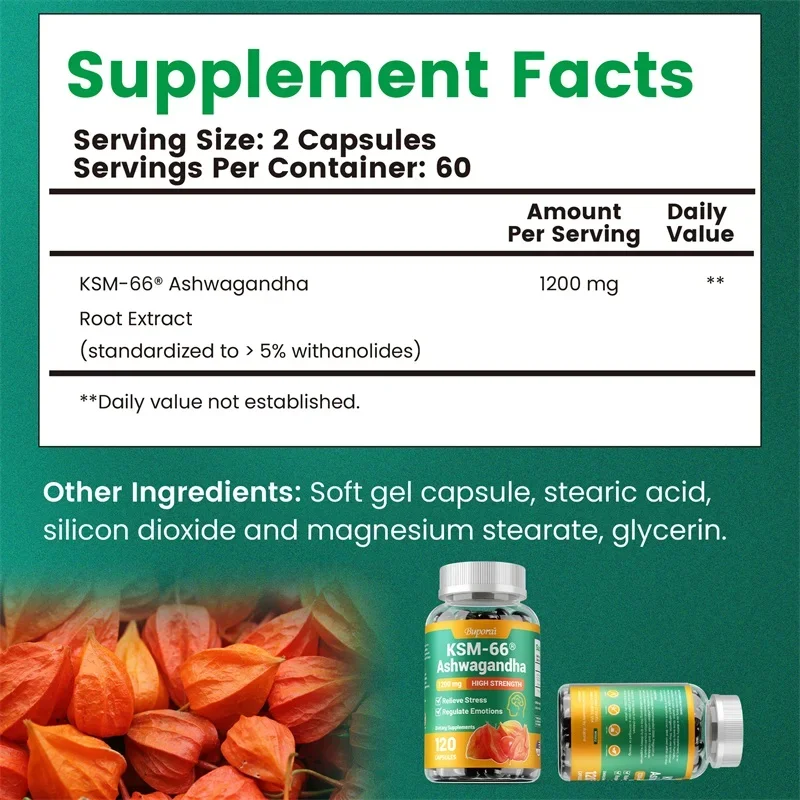 KSM-66 Ashwagandha Cápsulas Ve - Ashwagandha Extract Root reseña y precio