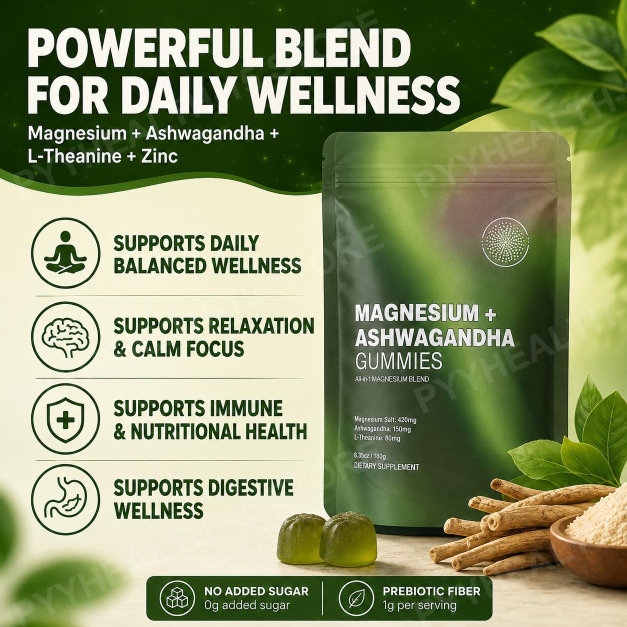 Gomitas de Magnesio + Ashwagan - Ashwagandha Extract Root reseña y precio
