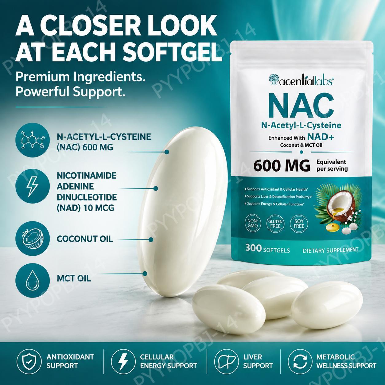 AcentiaLabs NAC Softgels con N - Mct Oil Coconut reseña y precio