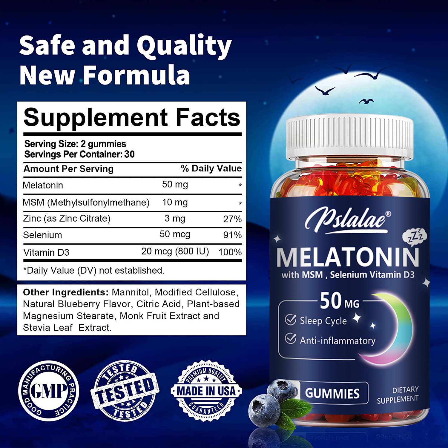 Caramelos de melatonina de 50  - Melatonin Sleep Gummy reseña y precio