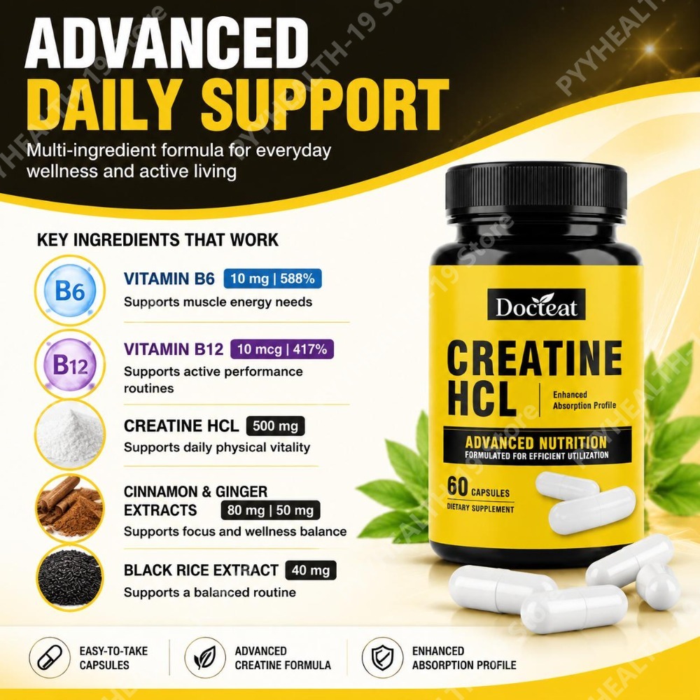 Cápsulas de Creatina HCL Docte - Creatine Hcl Capsule reseña y precio